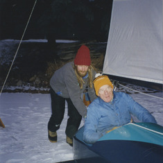 Scott and Dad ice boating 1995