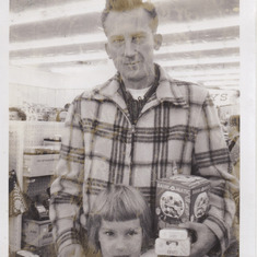 Dad and Laurie at Shoppers City 1962