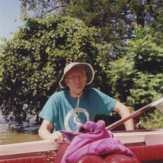 Dad with the Red Devil at Boy Scout Island Lake MInnetonka 1999