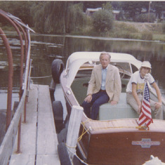 Dad and Scott on 1950 Century Resorter 1978 our lagoon