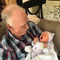 Papa meeting Hallie Rae- Father’s Day 2017