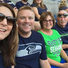 Go Seahawks with Lisa and Steve Harper