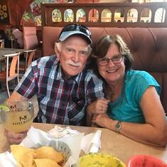 Celebrating Warren's 81st birthday at the Mexican Restaurant.