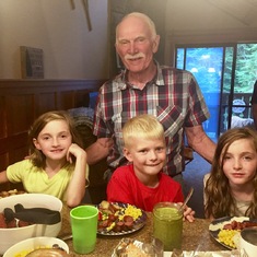 Papa with Seattle grandkids - Morgan, Nate and Mackenzie
