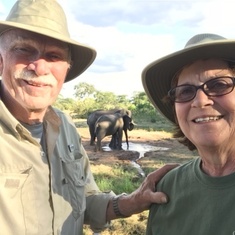 Botswana - sharing the watering hole with our elephant friends