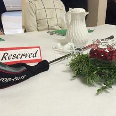Head table decoration at the Memorial:  1/17/15