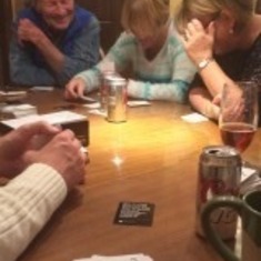 Tom, Liz (attempting to read the cards out loud), Sue 1/17 Ott House
