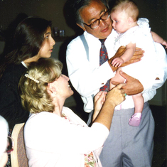 1995 (Germantown, MD): Carla, Carol, Warren and Peyton at Carol's 50th birthday party