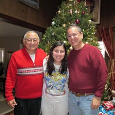 2010 (Potomac, MD): Warren, Carla and Wayde at Christmas