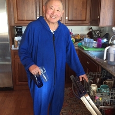 2015 (Potomac, MD): Warren in the infamous and very warm blue blob suit.