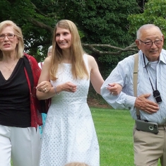 2015 (Taneytown, MD): Carol, Susan and Warren rehearsing the walk.