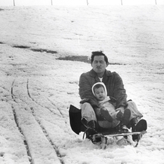 1966 (Washington, DC): Warren and Wayde sledding