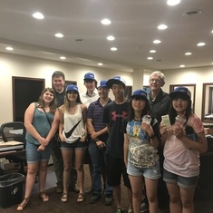 Warren with Japanese exchange students