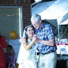 Warren dancing with Ceci at the wedding October 2016