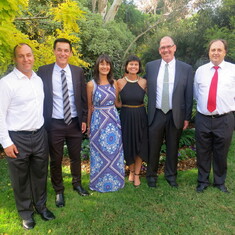 Wayne's siblings Darel, Rayna, Gail & Nigel with Cisco Sydney staff Bill Ridge & Mario Lombardo after Sydney Memorial Service 30.3.15