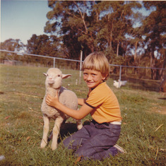 Young Wayne visiting an Aussie farm