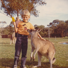 Young Wayne with Aussie Kangaroo in Oz