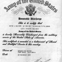 Honorable Discharge certificate
