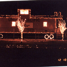 The caboose decorated for Christmas