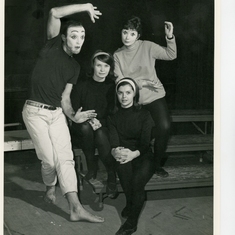 Wayne with his students during rehearsal for Stop the World, I Want to Get Off, 1960s. (Photo courtesy of Webster University archives.)