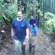 Wayne hiking the Elk Creek/Wilson River trail, circa 2011? - he was really proud of this newly carved trail, going up Elk Creek & through to the Idiot Creek road.