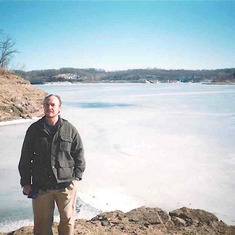 At Lake McBride in Iowa when visiting me, 1999.  MSA