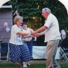Mom & Dad doing what they've done all their lives;  dancing.  This particular dance was done at Amy & Mike's wedding.