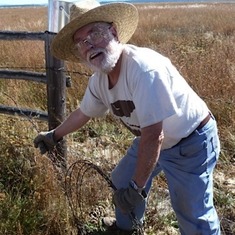 Demonstrating barb wire removal technique, 2013.