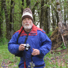 Wendell botanizing "The Grove", 2009