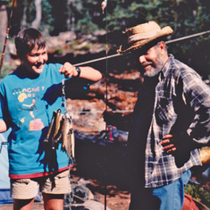 Wendell fishing with Daniel Applegate at Lake Harriette