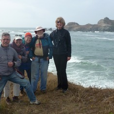 WW and Kathy with Phil and Debbi Paden and Laurie Gerloff at Humboldt Bay.