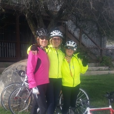 Kristy, Wendy and Suzie on a winery bike ride through loomis