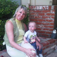 with grandson weston on the front porch circa 2012