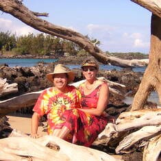 Johnnie and Wendy on one of their many trips to Hawaii. We loved exploring the islands.