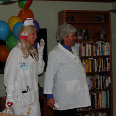 It's Nurse Freebush and Dr. Oldenfarten paying a house visit to Dave Anthony on his 50th birthday