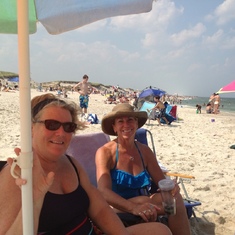 with sister in law Lea Wells at the Jersey Shore beach