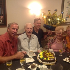 her dad's 90th birthday with her brothers russ and chris