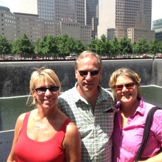 In new york with Russ and Lea and Johnnie visiting the 9/11 memorial at the site of the twin towers