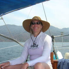 she love to sail. I think this was on San Francisco bay.