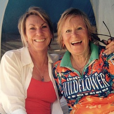 Laughing and sharing great times together.  Suzie & Wendy at Wildflower 2015
