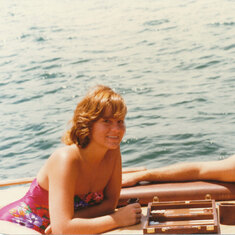 Backgammon on brother Dan's boat; summer 1981, Folsom Lake, Granite Bay, CA
