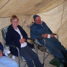 taking it easy in the wall tent after a hard day of hunting
