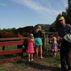 Werner with Shannon's girls visiting the horses