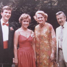 Wesley II, Ellen, Wesley III, and Beth after Wesley II graduated from medical school, June 198