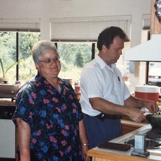Mom & Dad sharing the kitchen June-1992