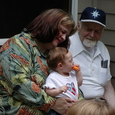 Kelsey (great grand-daughter), Grandma, (Maryanne) and Great Grandpa