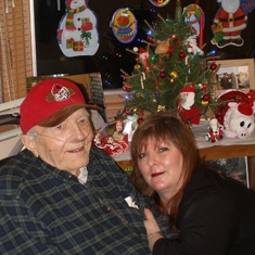 DAD and Crissy... picture taken in his room.. at Stafford Healthcare