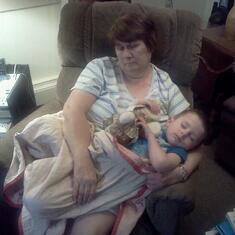 Noah and grandma napping