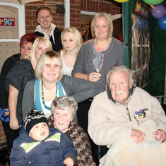Bill with some of his grand and great-grandchildren at his 90th birthday celebrations
