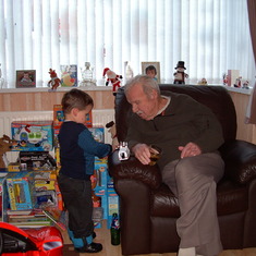 Bill with his great grandson Kaden - Christmas 2010.